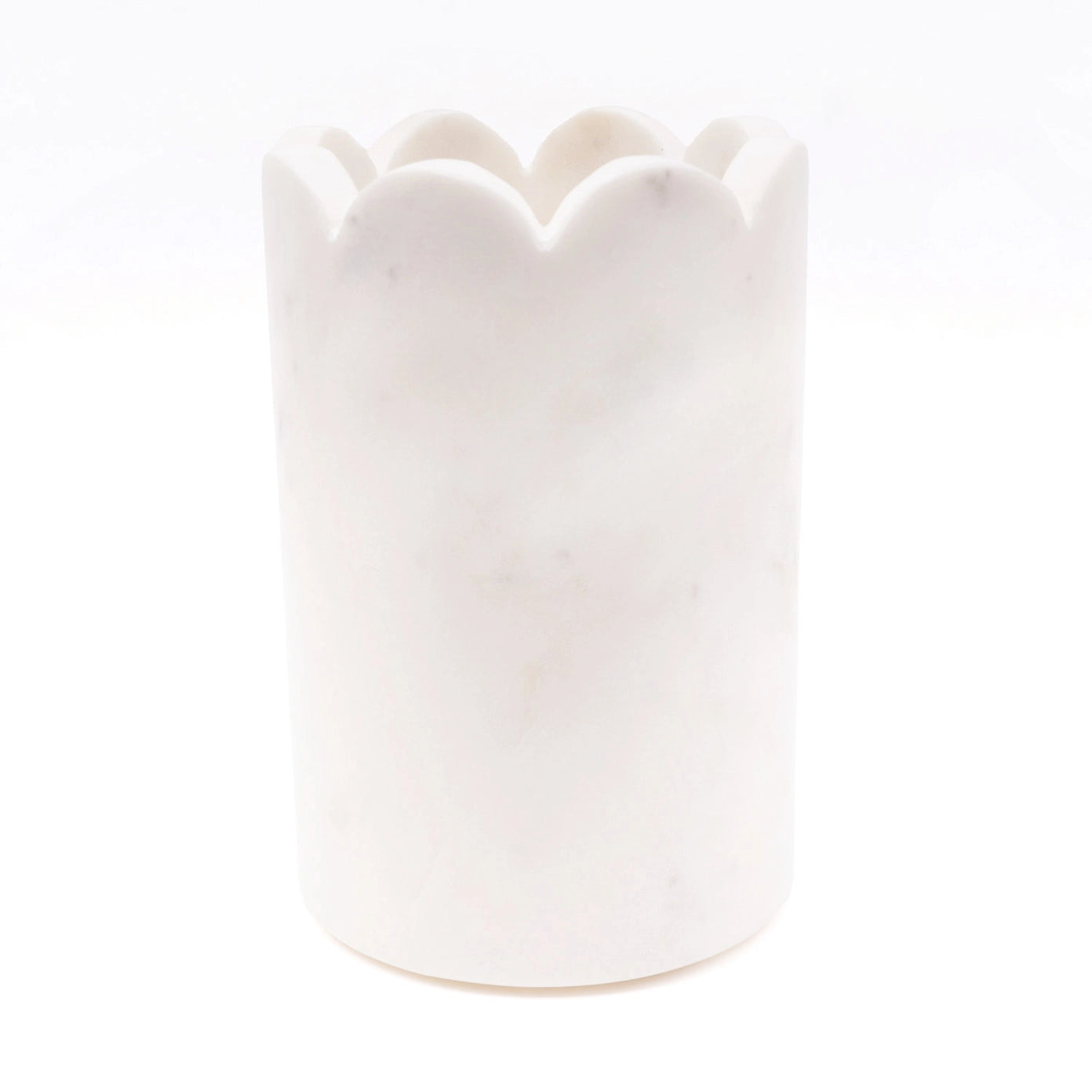 White Marble Scalloped Wine Chiller
