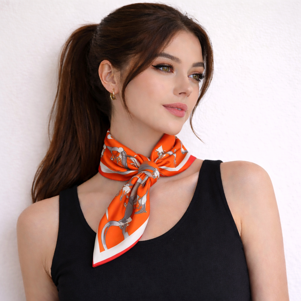 Orange Stirrup Loop Scarf