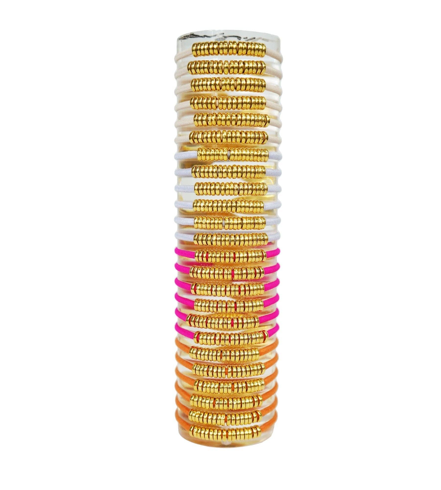 Gold Disc Hair Ties Bright Colors by Lilla