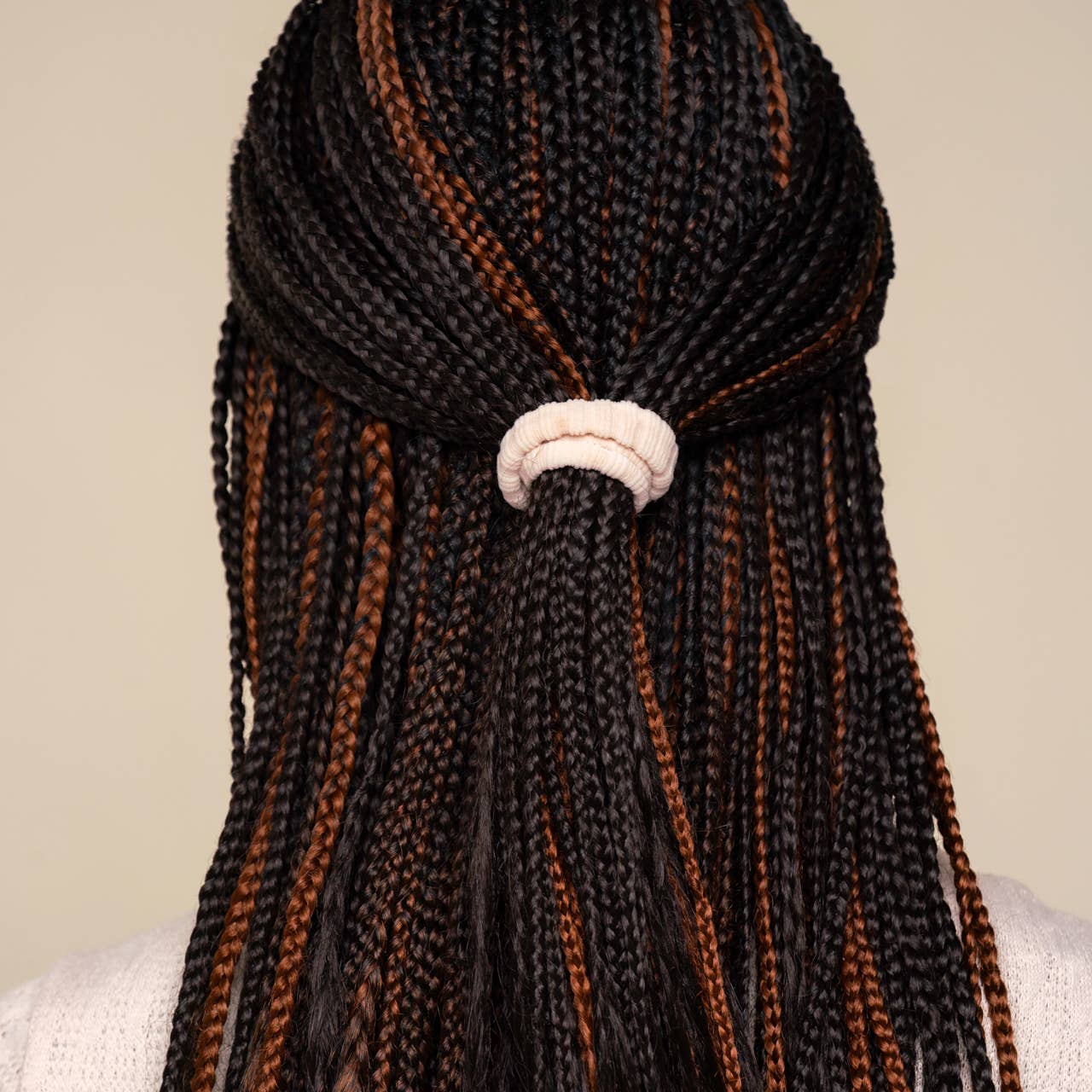Recycled Fabric Ribbed Hair Elastics 10pc Set | Blush