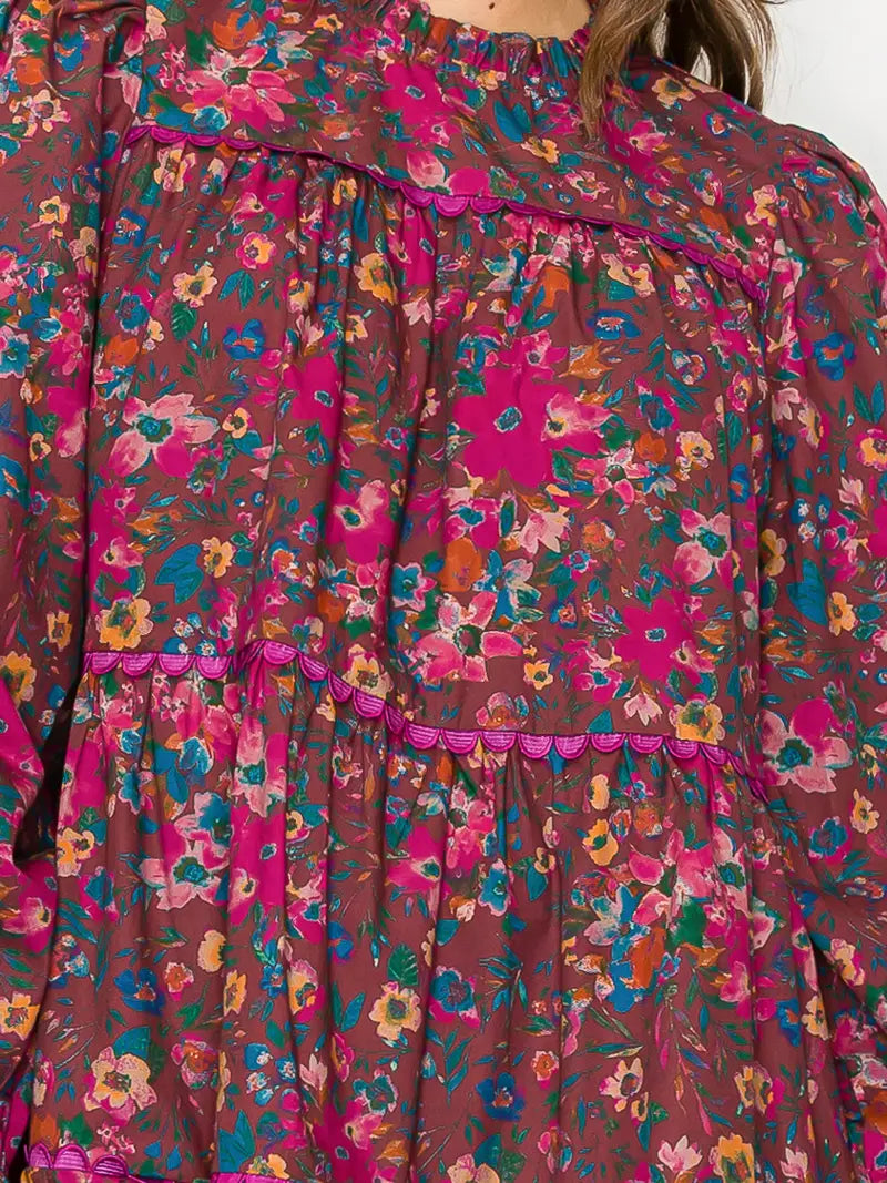 Full Bloom Mini Dress | Pink