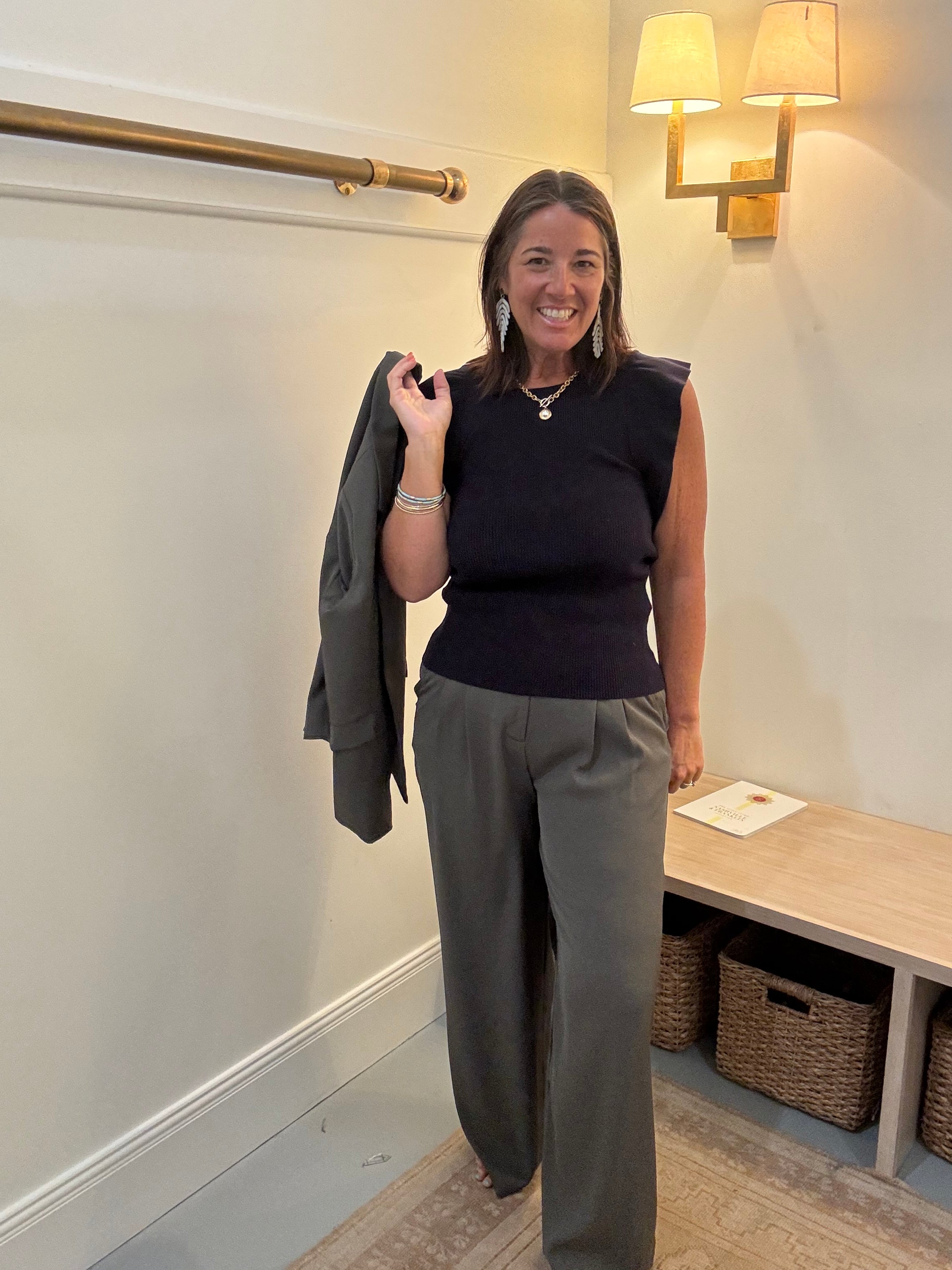 Shirred Sleeve Blazer | Olive