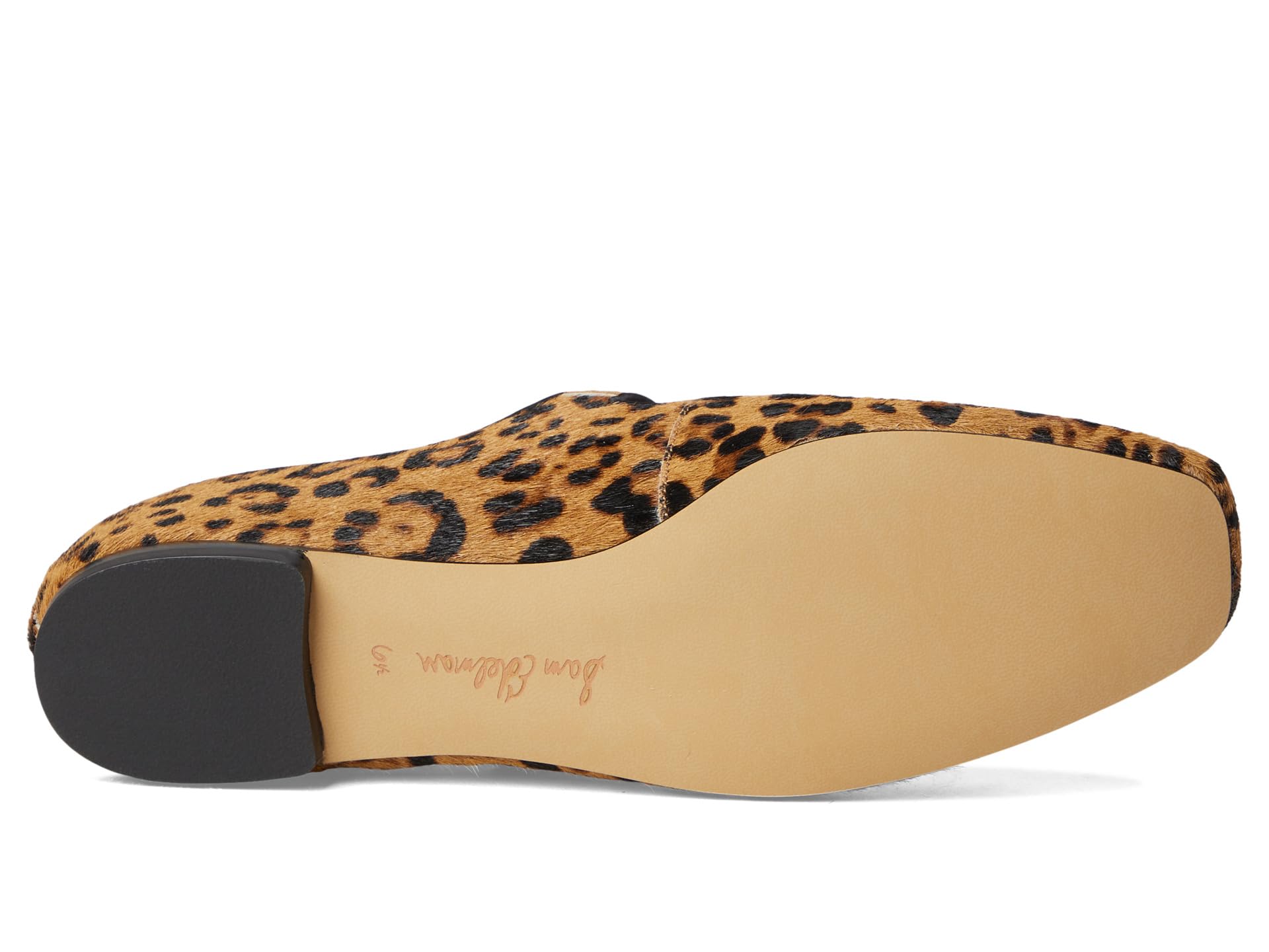 Sam Edelman Michaela flat shoe in Granada Tan leopard print pattern, sole view