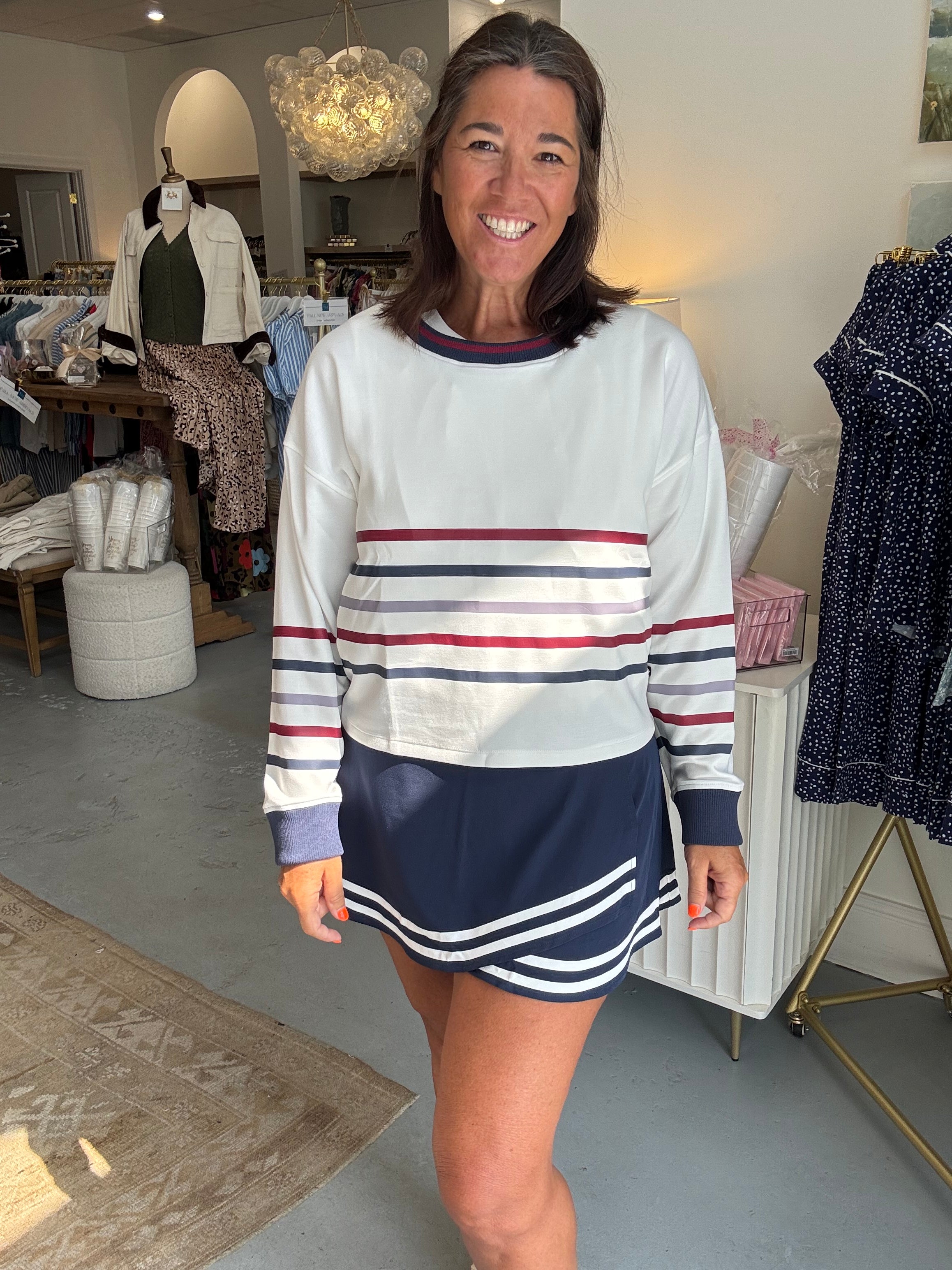 Wrap Stripe Skort I Mood Indigo