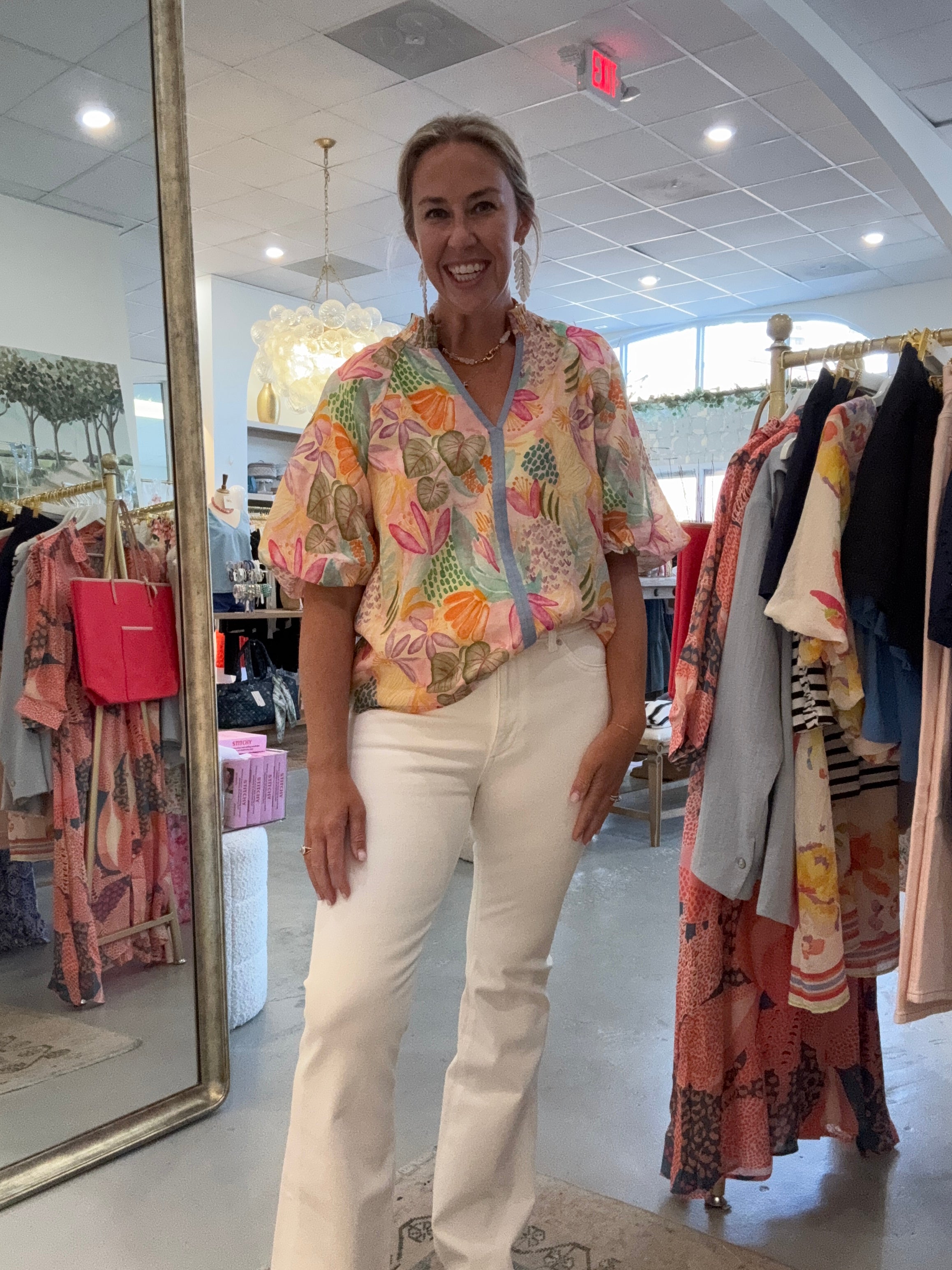 Mary Printed Top | Watercolor Florals