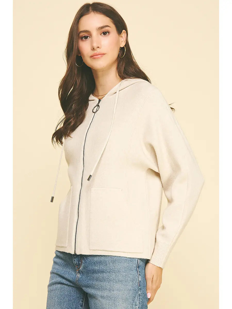 The Alabaster Zip-Up| Cream