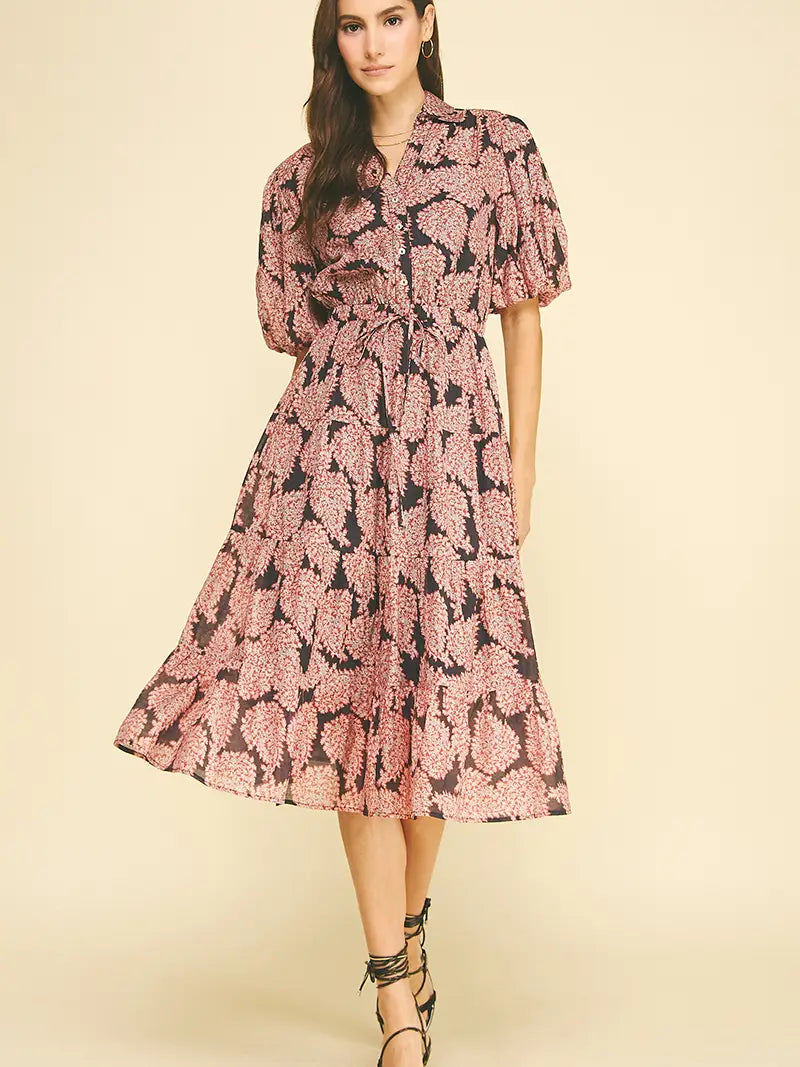 Jamie Floral Midi Dress | Navy