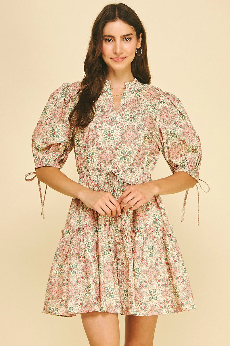 Mindy Floral Mini Dress | Cream