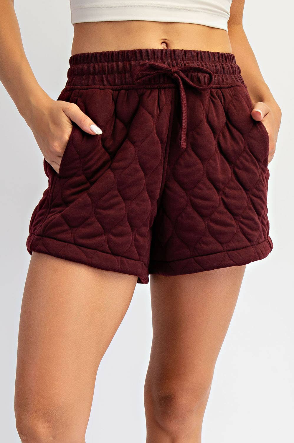 Quilted Lounge Short | Dark Cherry