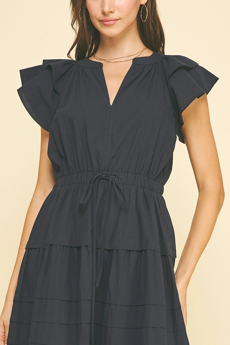 Wren Tiered Dress | Navy