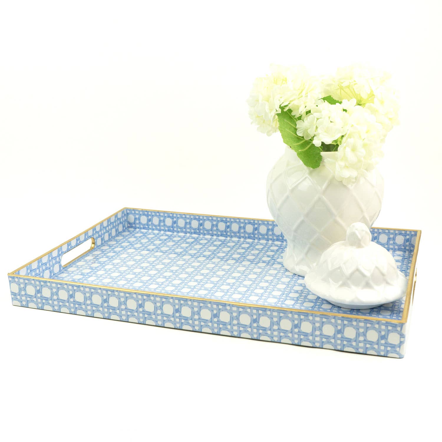 Serving Tray |Blue Cane Print