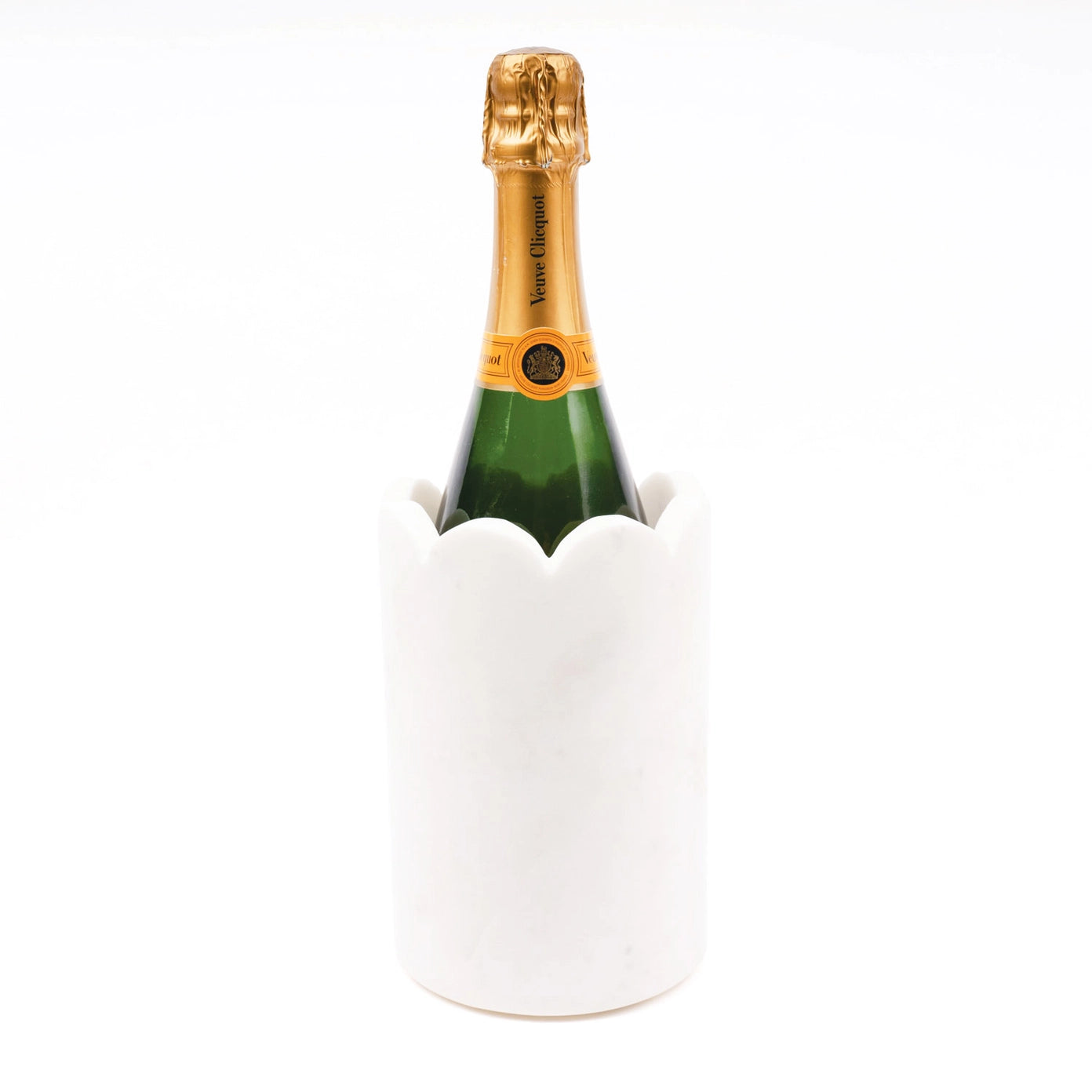 White Marble Scalloped Wine Chiller