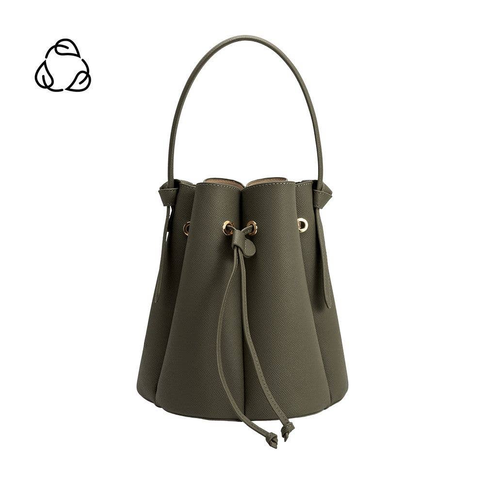 Vegan Leather Top Handle Bag | Olive