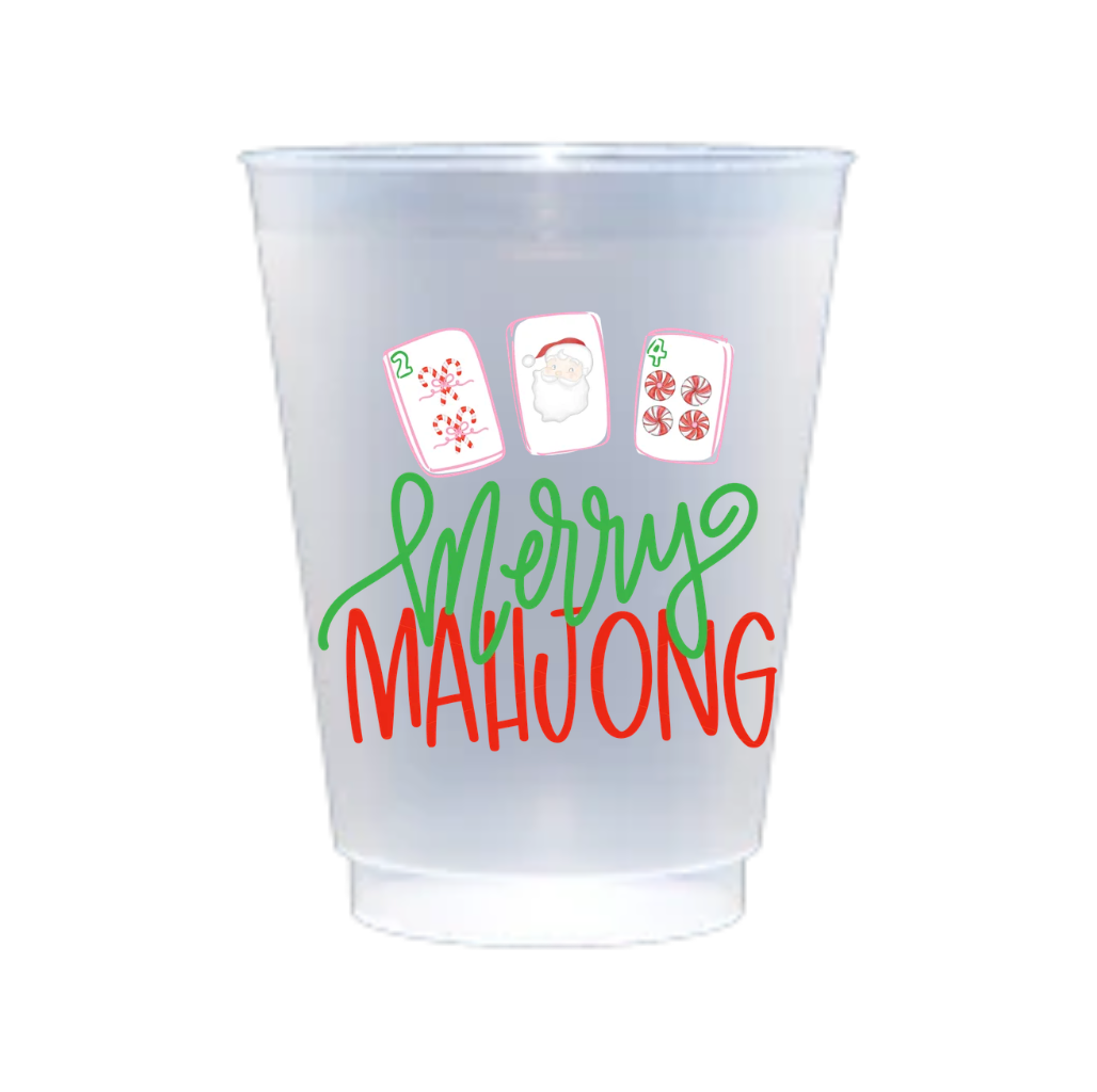 Merry Mahjong Christmas Shatterproof Cups | Set of 6