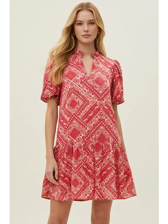 Taylor Bandana Dress | Red