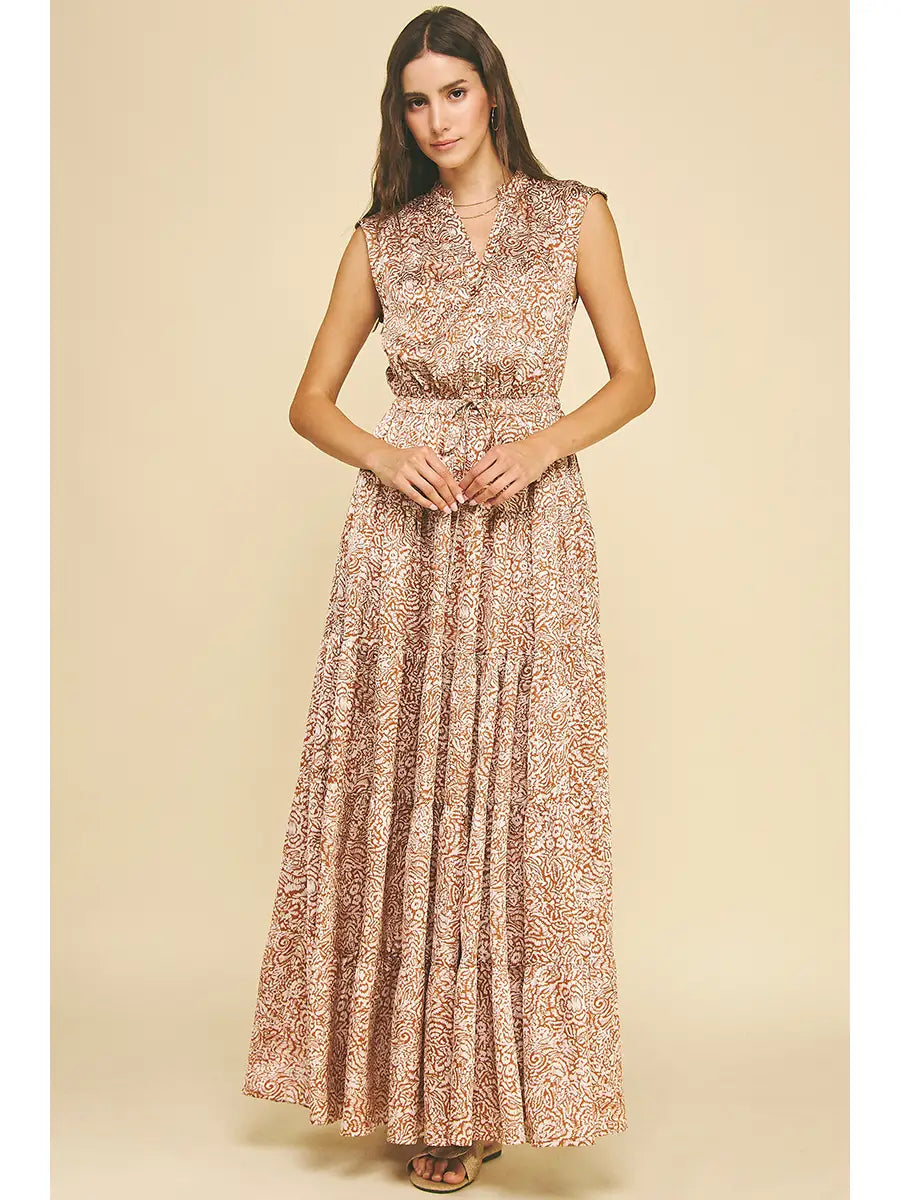 Heather Tiered Maxi Dress | Camel