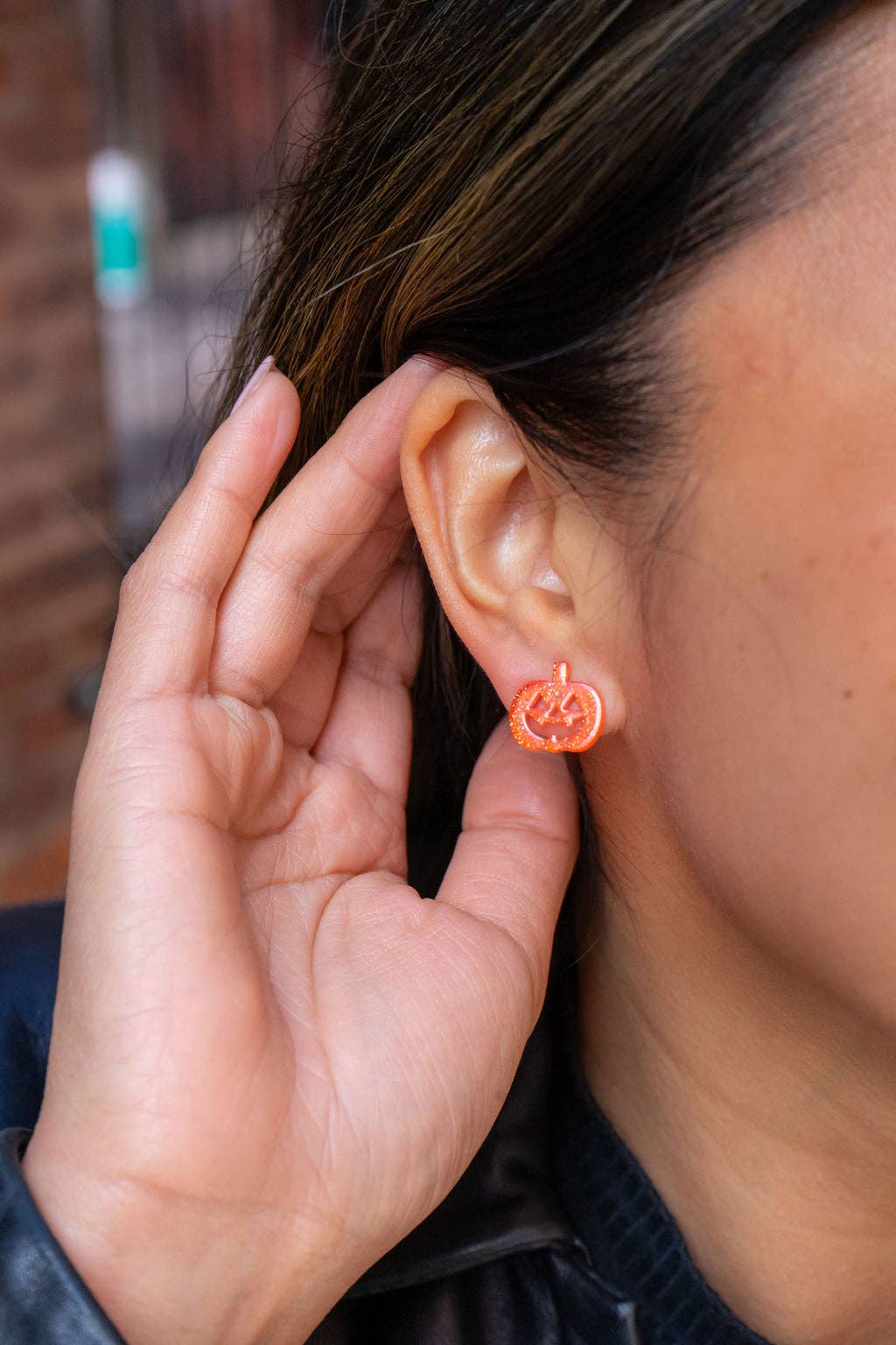 Jack O' Lantern Pumpkin Studs