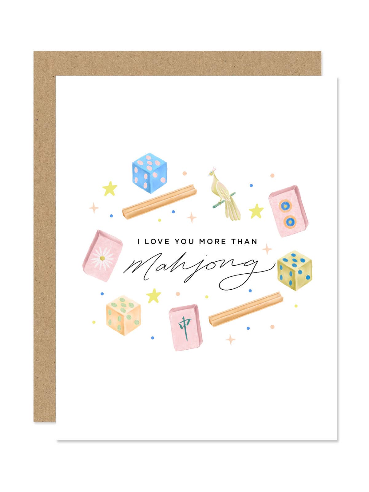 "I Love You More Than Mahjong" Card