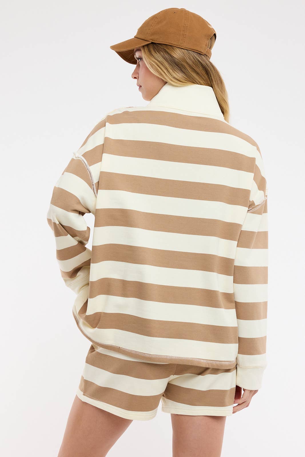 Striped Knit Top | Mocha & Cream