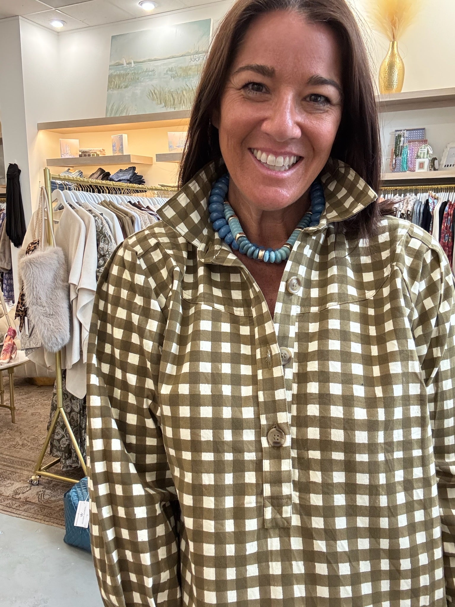 Painted Gingham Marlowe Dress