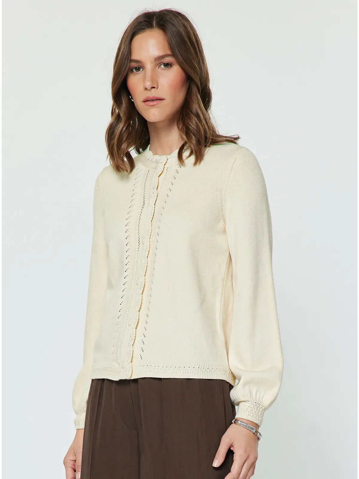 Pointelle Cardigan | Cream