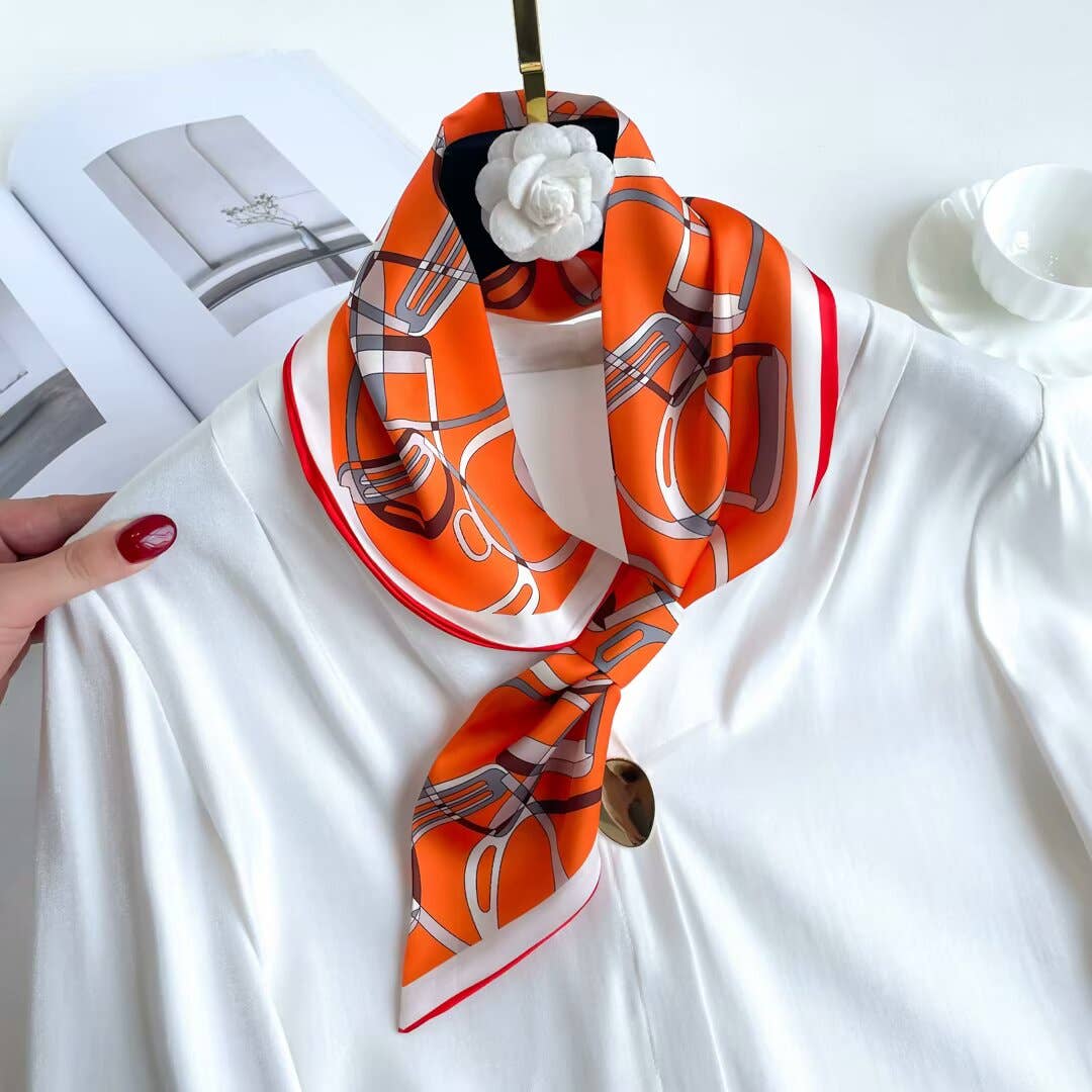 Orange Stirrup Loop Scarf