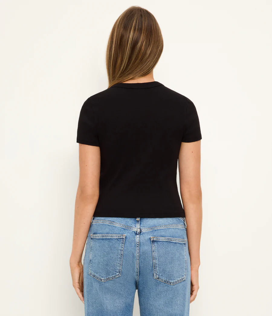 Mimi Cropped Crew Tee I Black