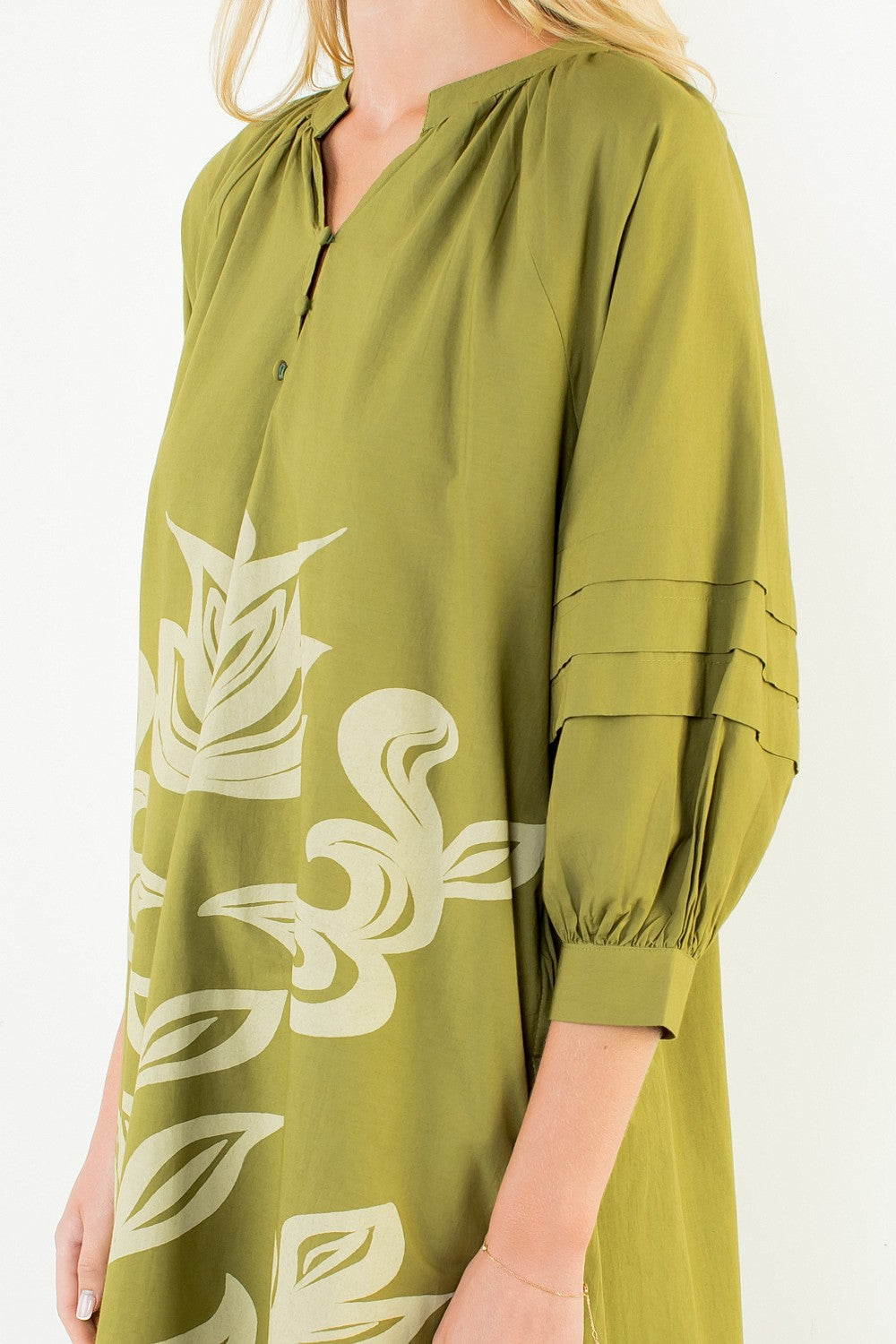 Carley Flower Print Dress | Olive