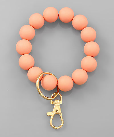 Solid Color Ball Key Ring Bracelet