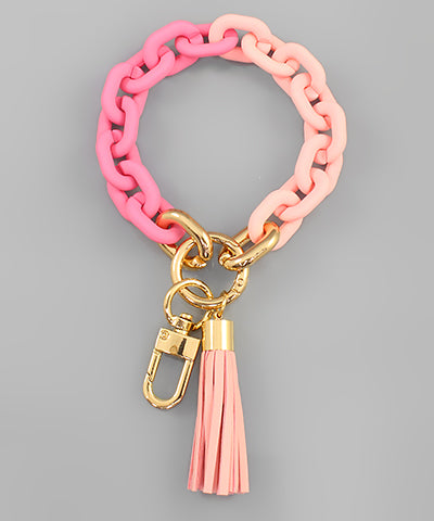 Color Chain & Tassel Keychain Bracelet