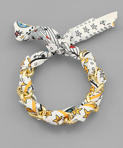 Scarf Wrapped Chain Bracelet