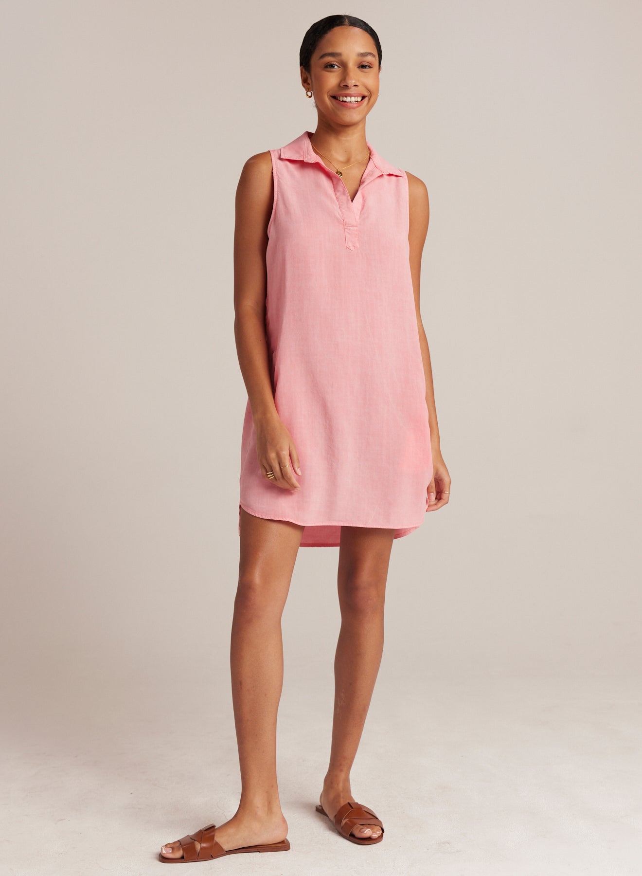 Sleeveless A-Line Dress - Blossom Pink