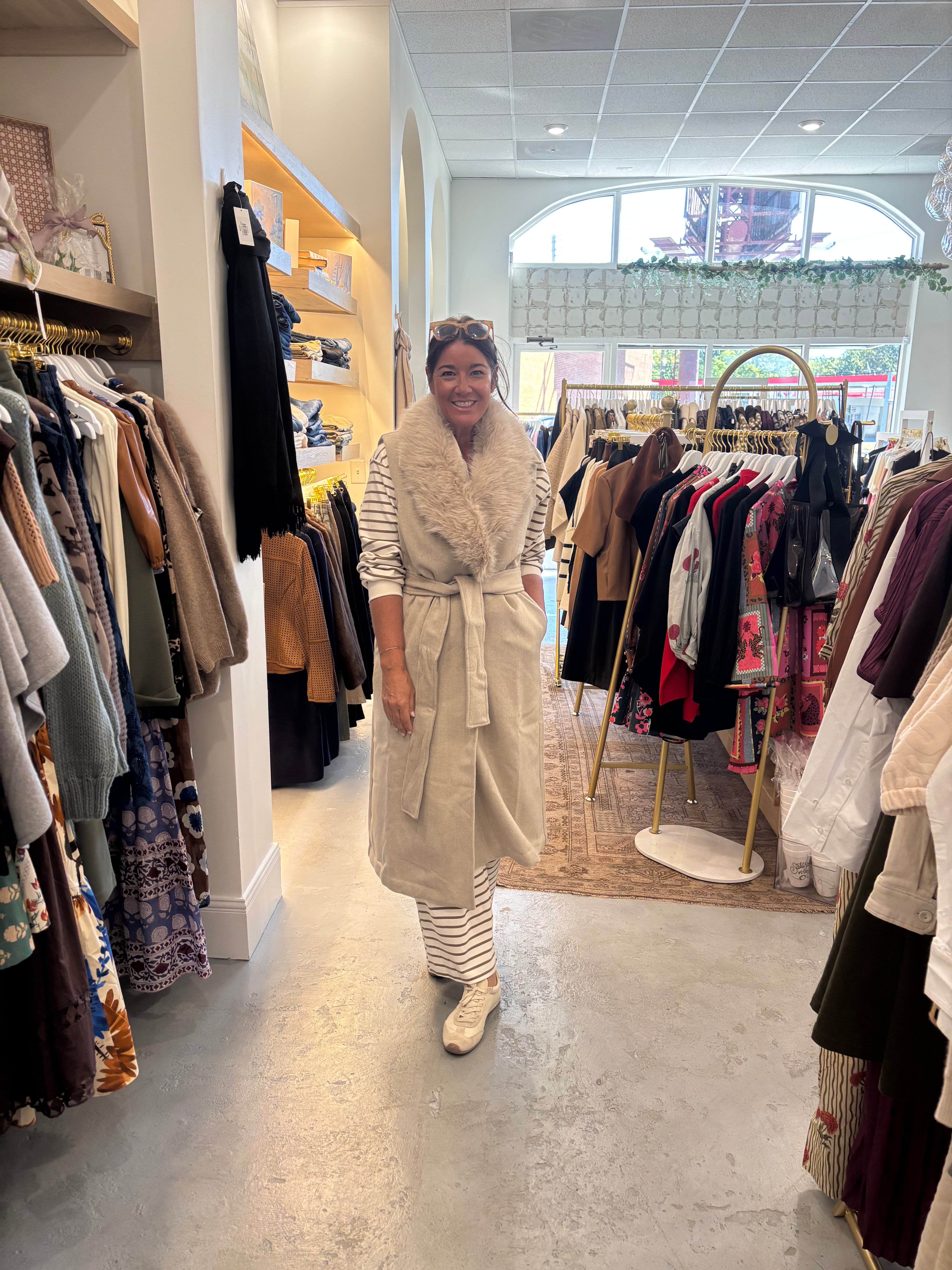 Carol Faux Fur Coat | Taupe