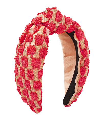 Floral Pattern Straw Headband
