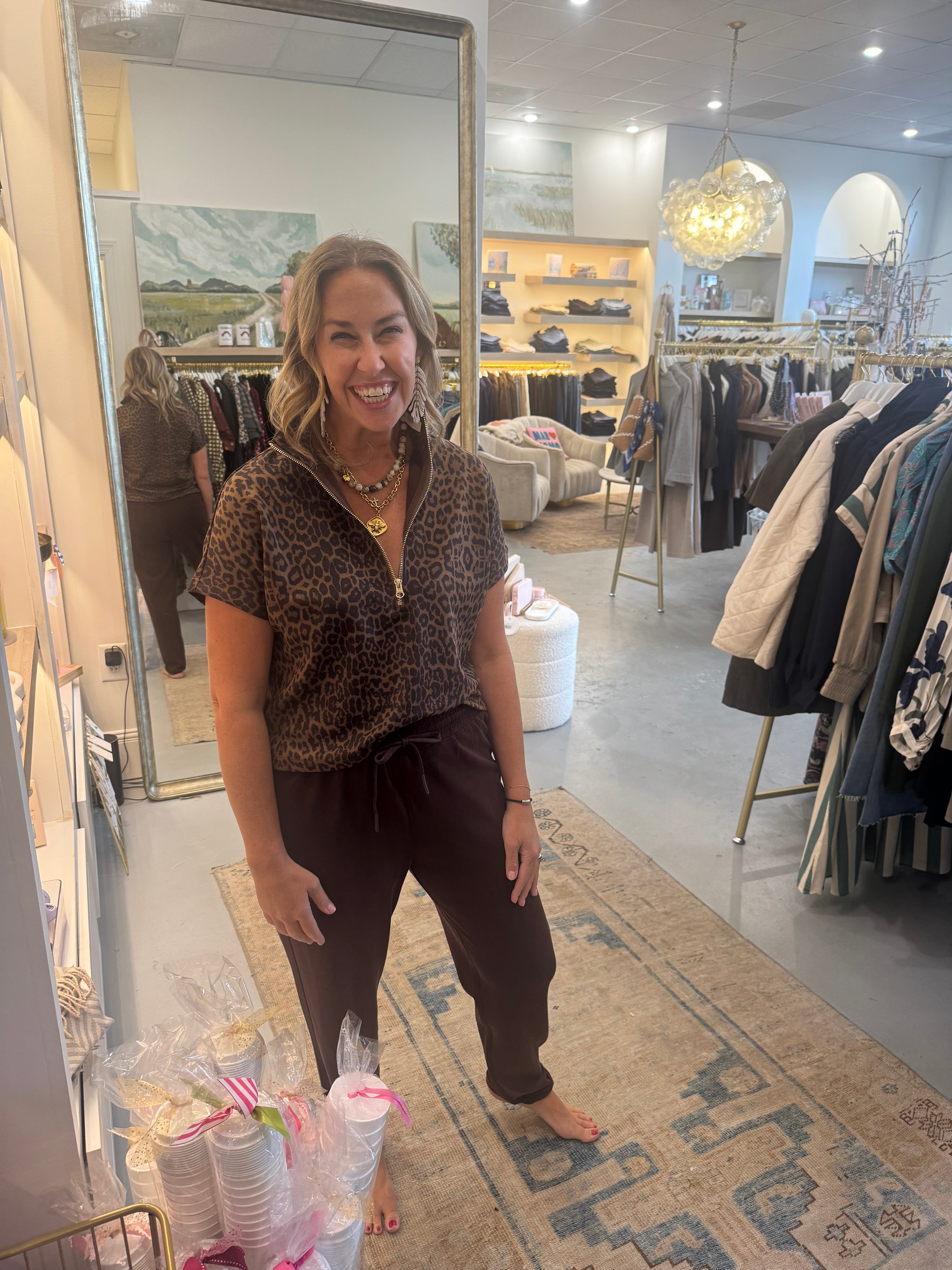 Gala Half Zip | Leopard