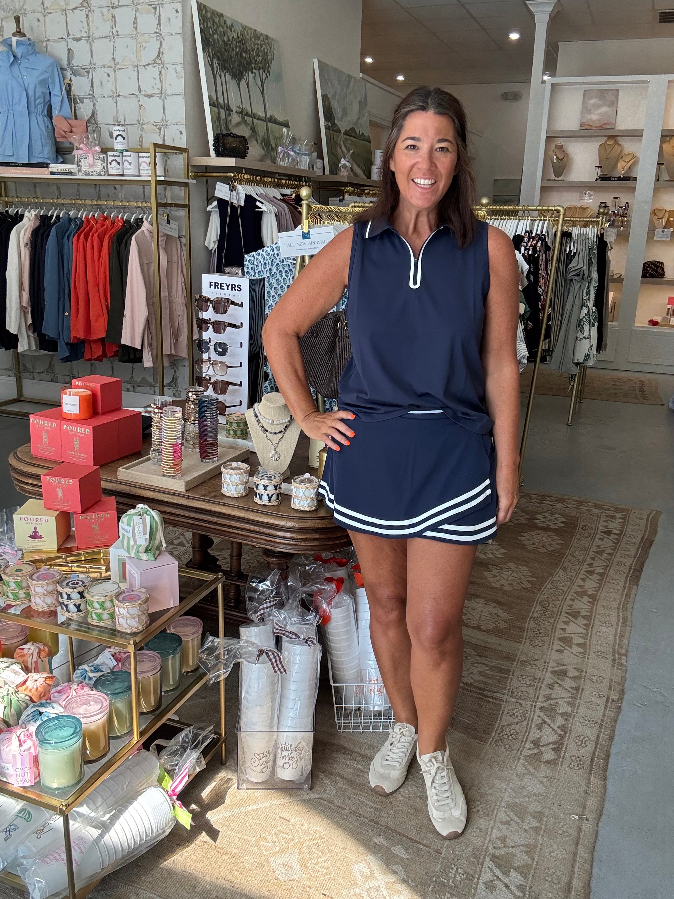 Sleeveless 1/4 Zip Polo I Mood Indigo