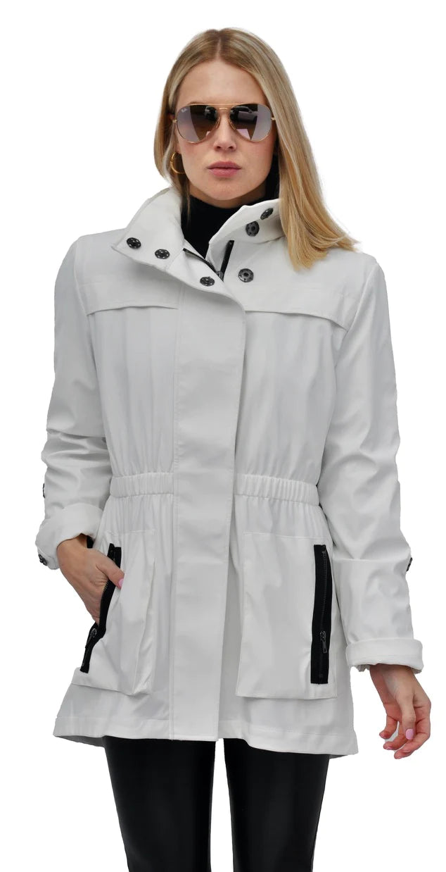 Tess Jacket - Antique White with Black Trim