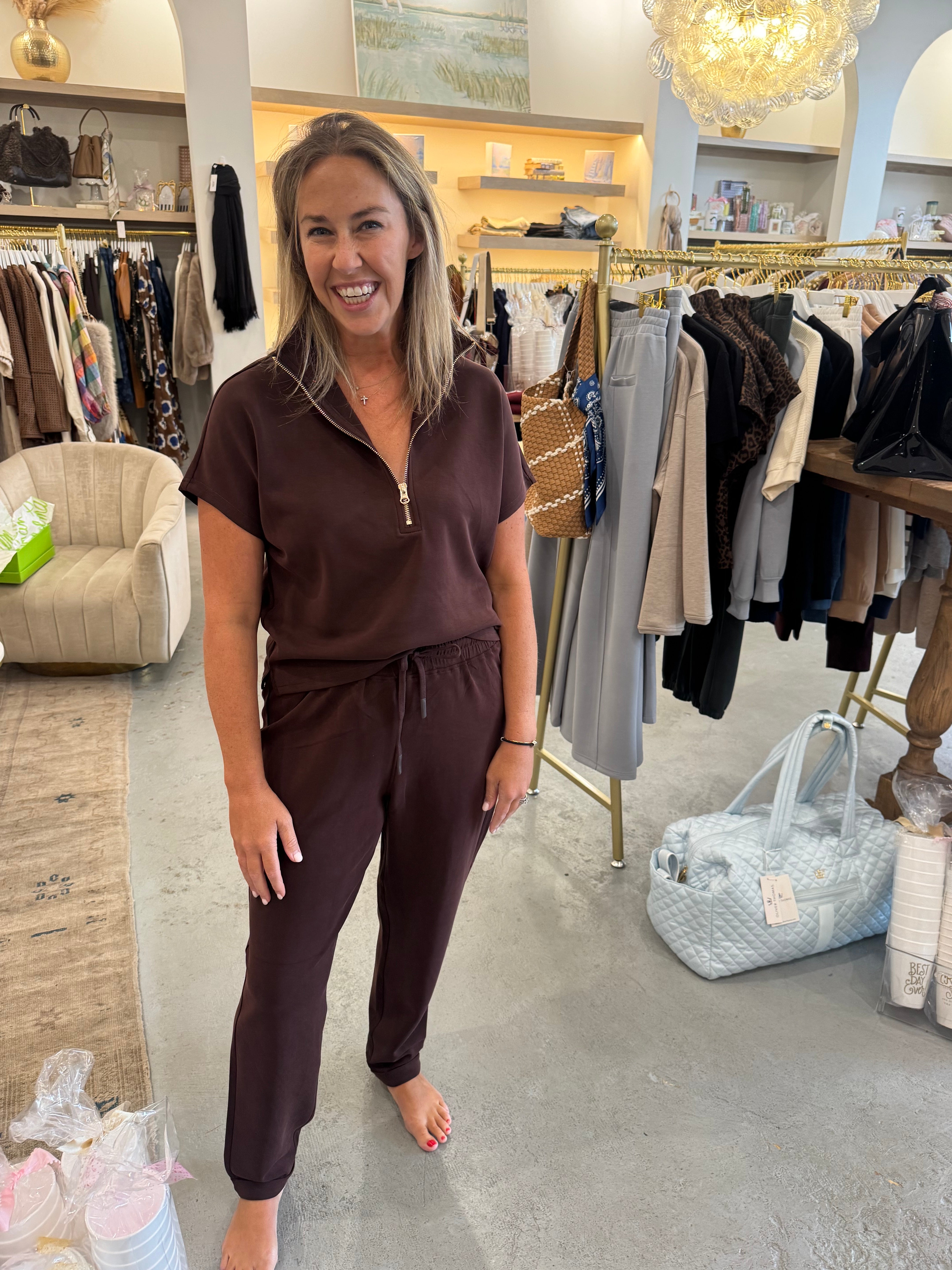 Jackie Knit Pants| Chocolate