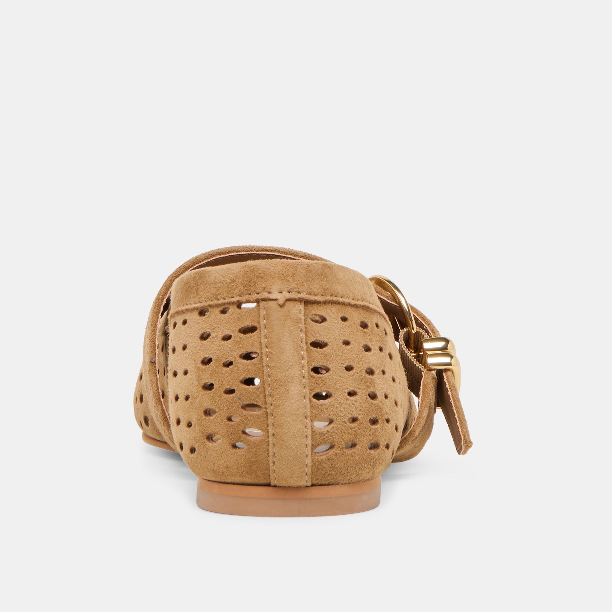 Dolce Vita Mikel light brown perforated suede flat shoe with tassel detail