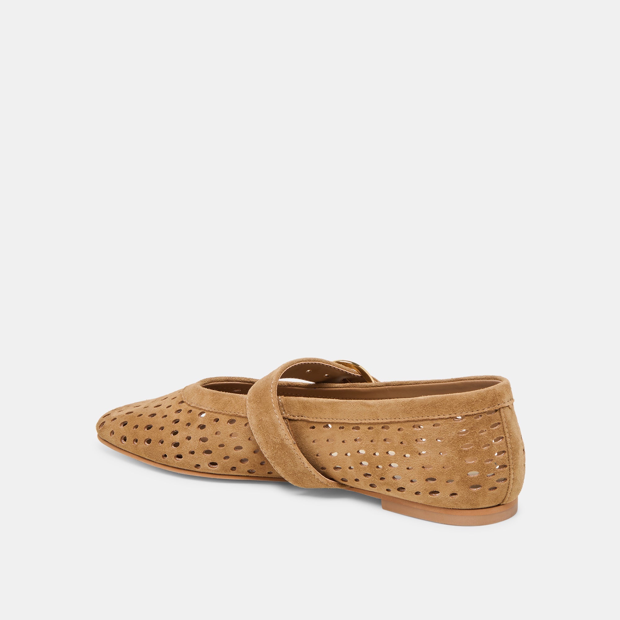 Dolce Vita Mikel I light brown perforated suede flat with mary jane strap