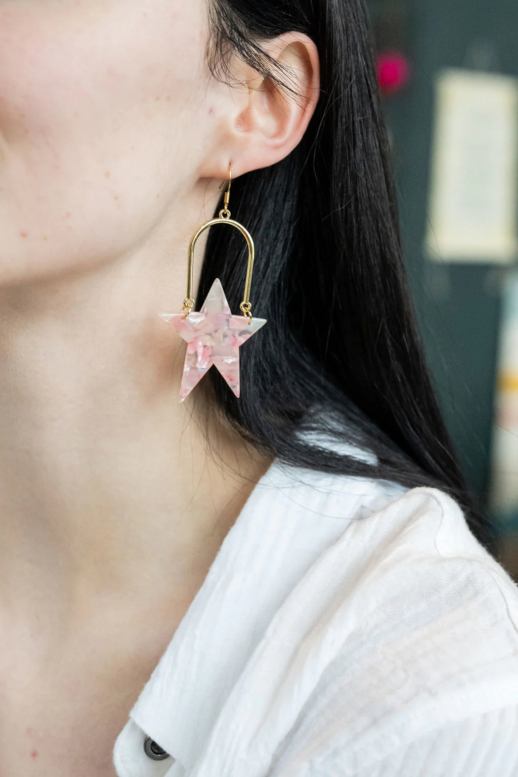 Rosie Star Earrings Coral