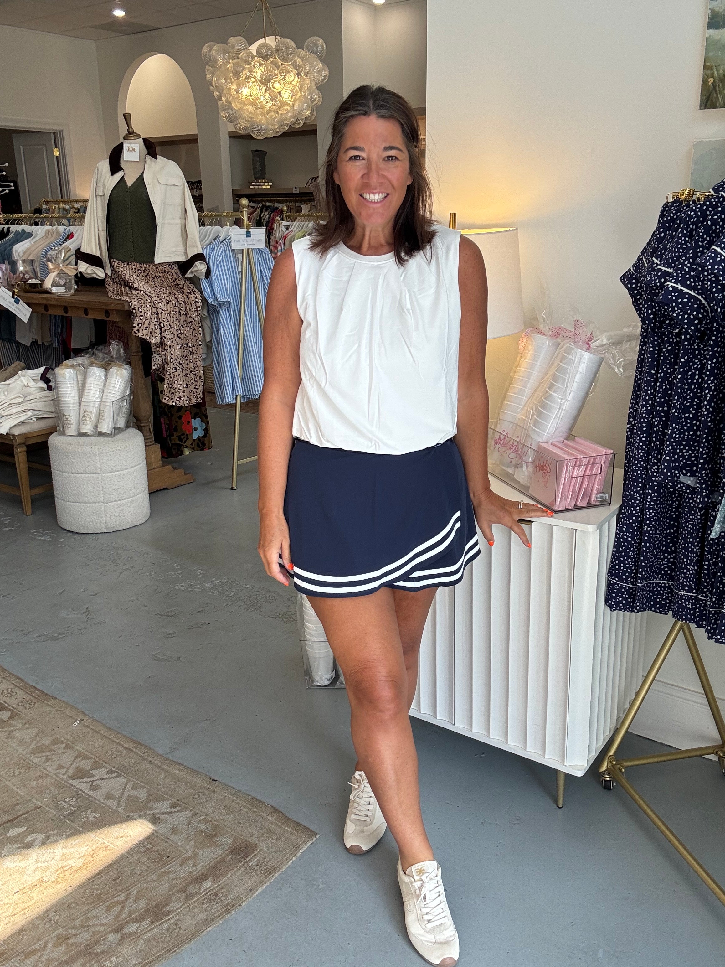 Wrap Stripe Skort I Mood Indigo