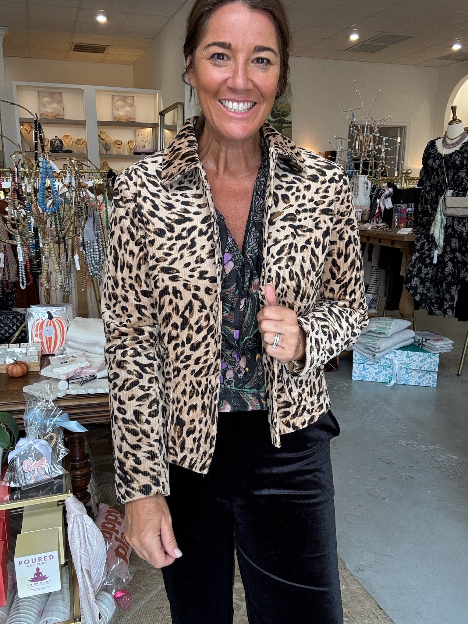 Leopard Corduroy Jacket