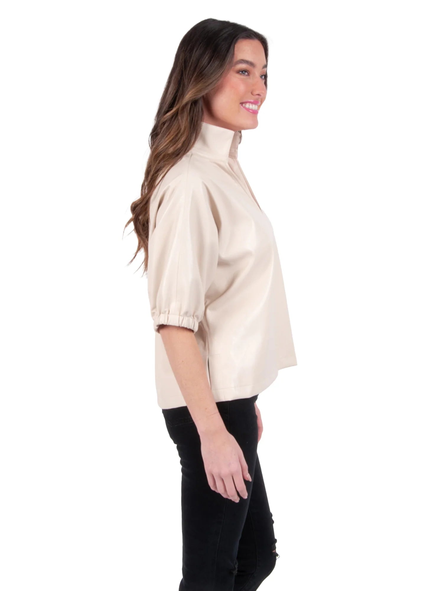 Poppy Top Sandshell Faux Leather