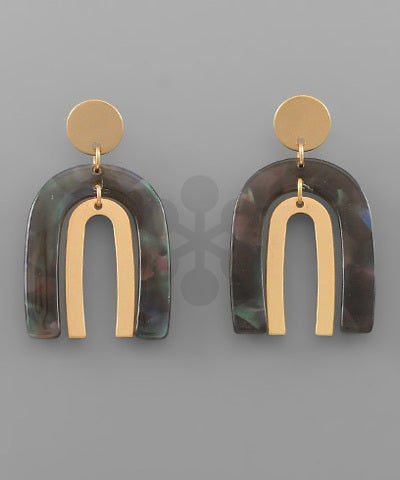 Acrylic Arch & Disc Earrings
