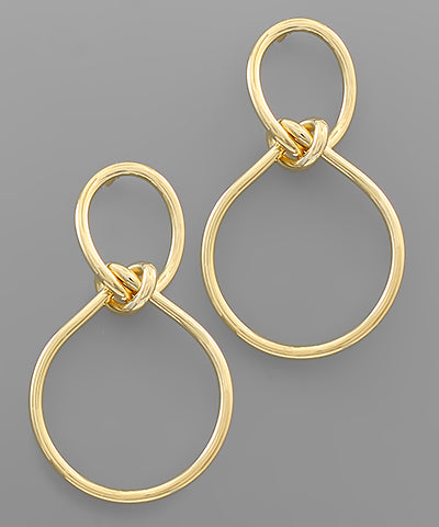 Love Knot Two Circle Earrings