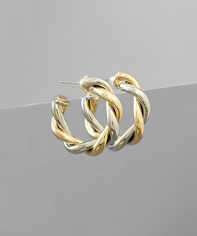 Two-Tone Twisted Hoops