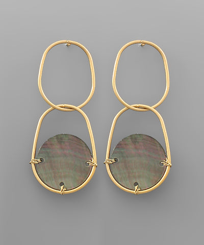 Oval Linked Shell Wired Earrings