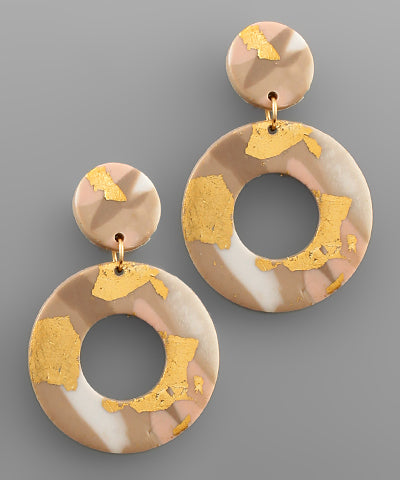 Clay Circle Dangle Earrings