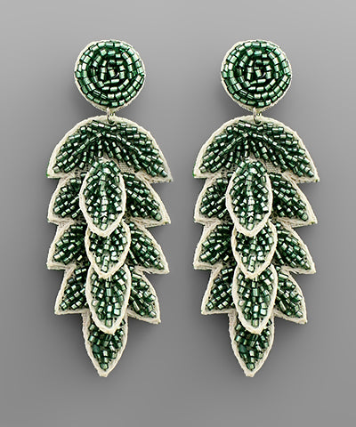 Bead Leaf Earrings